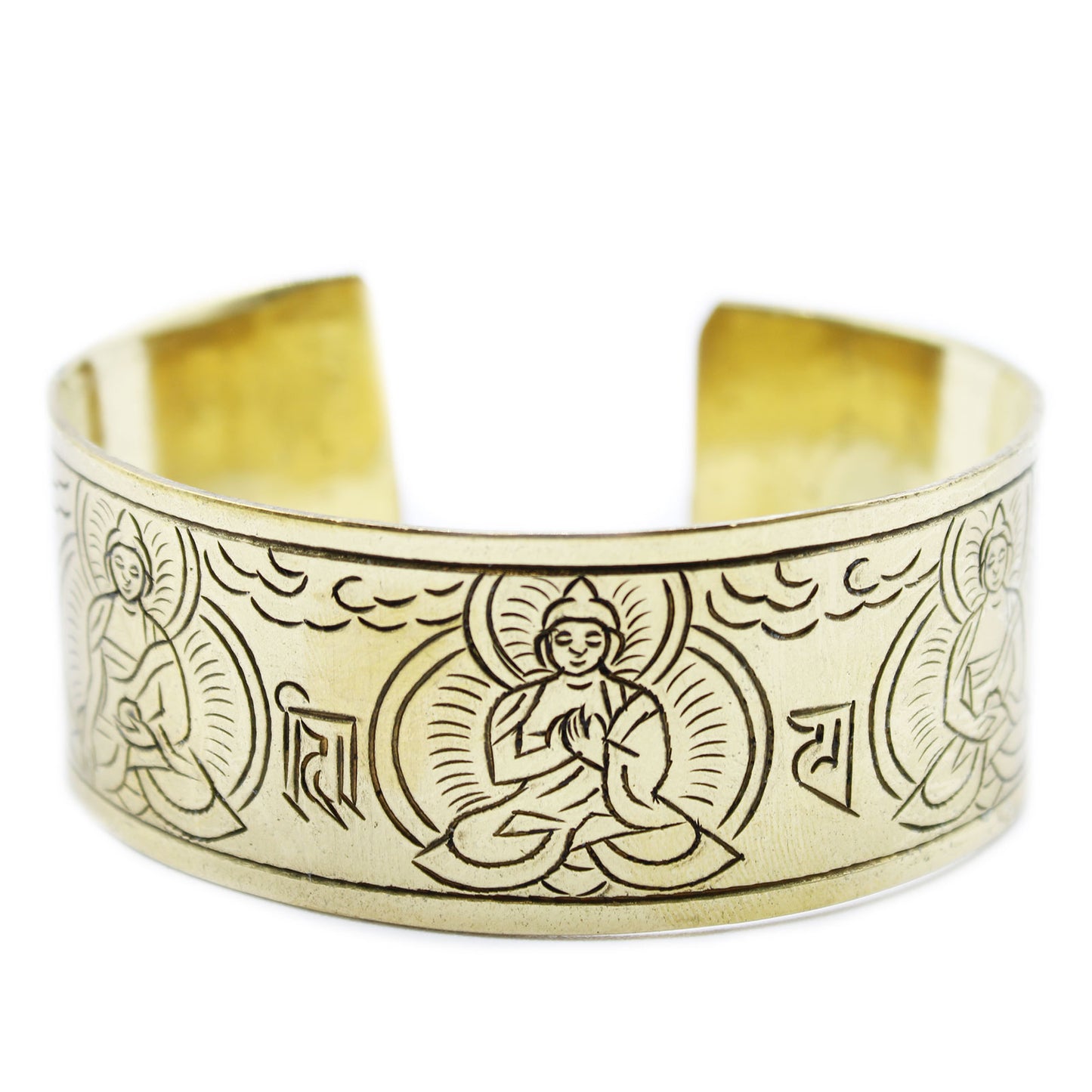 Brass Tibetan Buddhist Bracelet - Five Buddha - Cosmic Serenity Shop