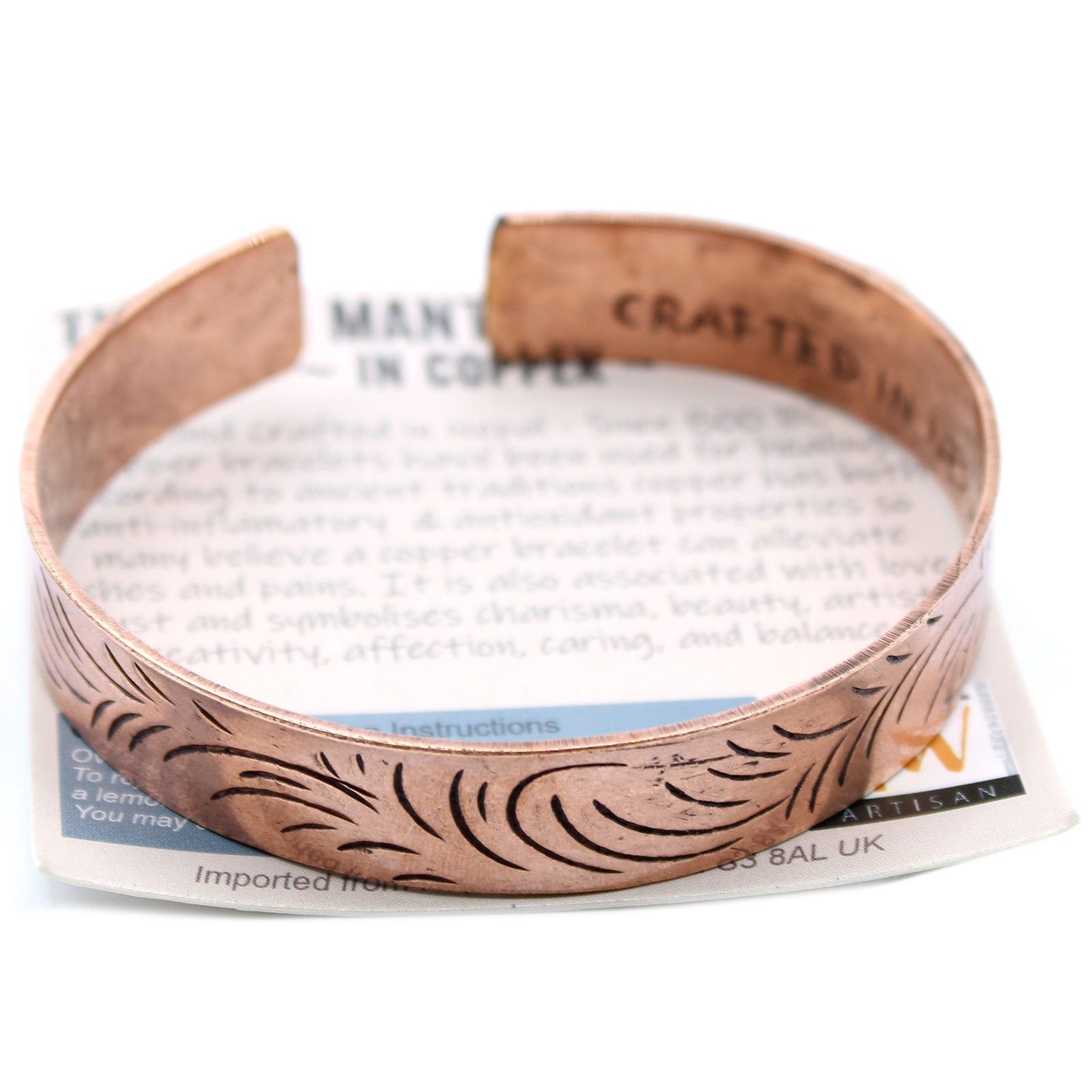 Copper Tibetan Unisex Bracelet - Wide Tribal Swirls