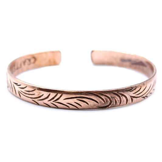 Copper Tibetan Unisex Bracelet - Slim Tribal Swirls