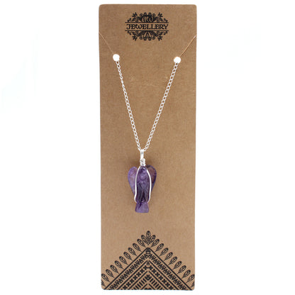 Indian Gemstone Guardian Angel Pendant - Amethyst