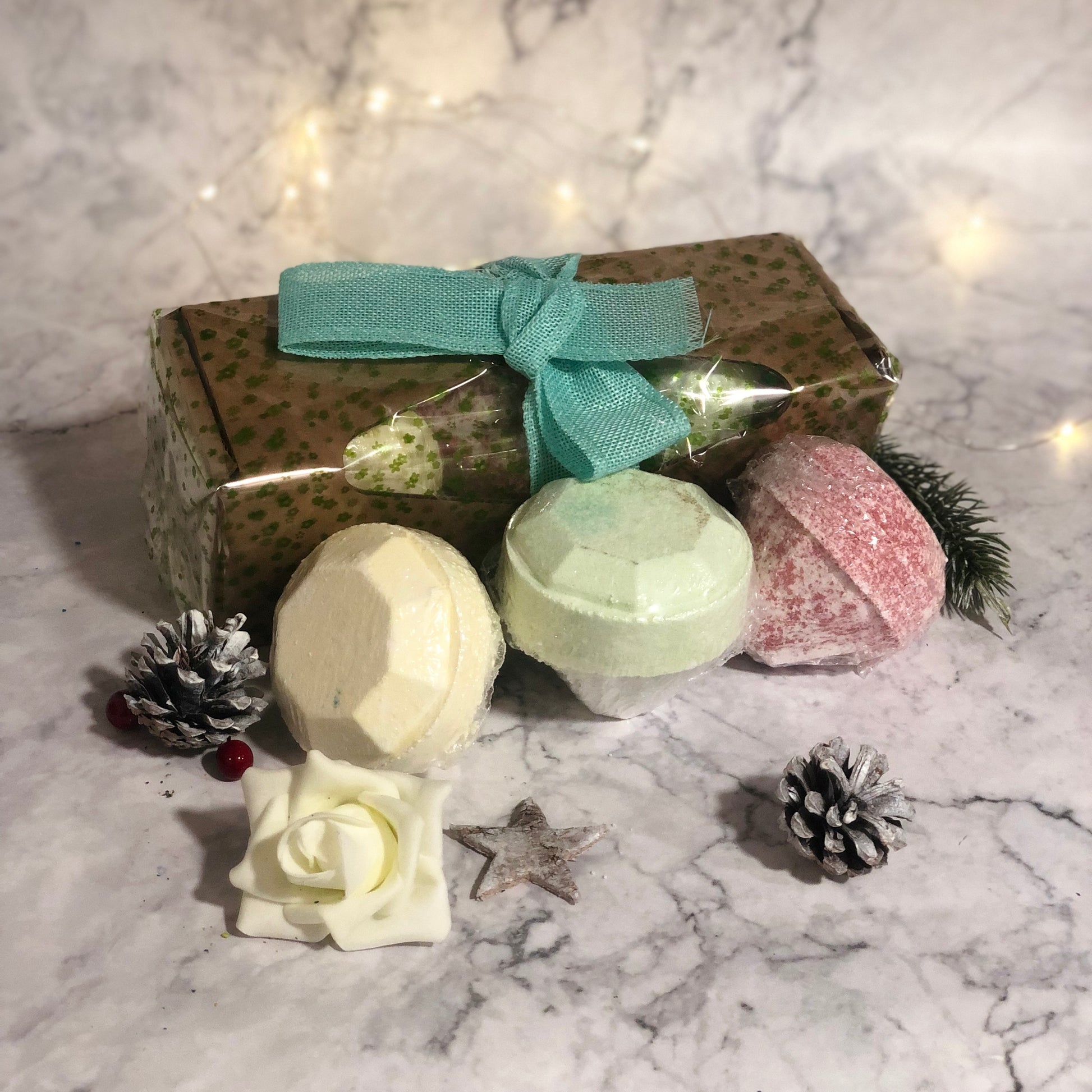 Set of 3 Gemstone Bath Bombs Gift Pack Set, Cosmic Serenity Shop