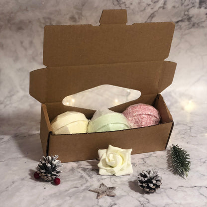 Set of 3 Gemstone Bath Bombs Gift Pack Set, Cosmic Serenity Shop