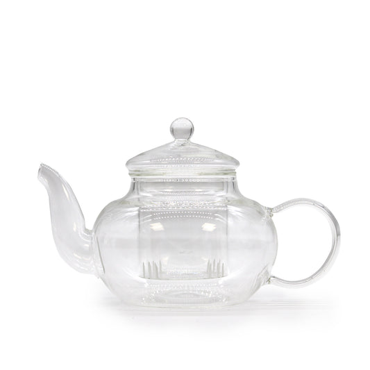Glass Infuser Teapot - Round Pearl - 800ml - Cosmic Serenity Shop
