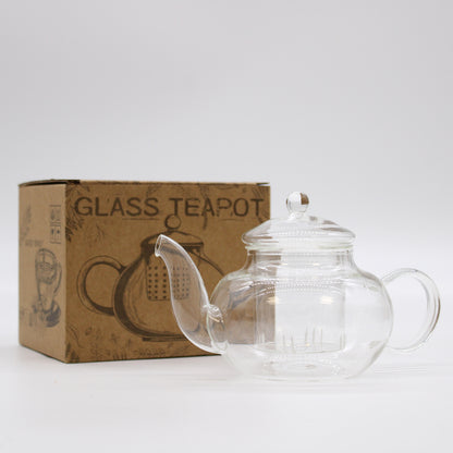 Glass Infuser Teapot - Round Pearl - 800ml - Cosmic Serenity Shop