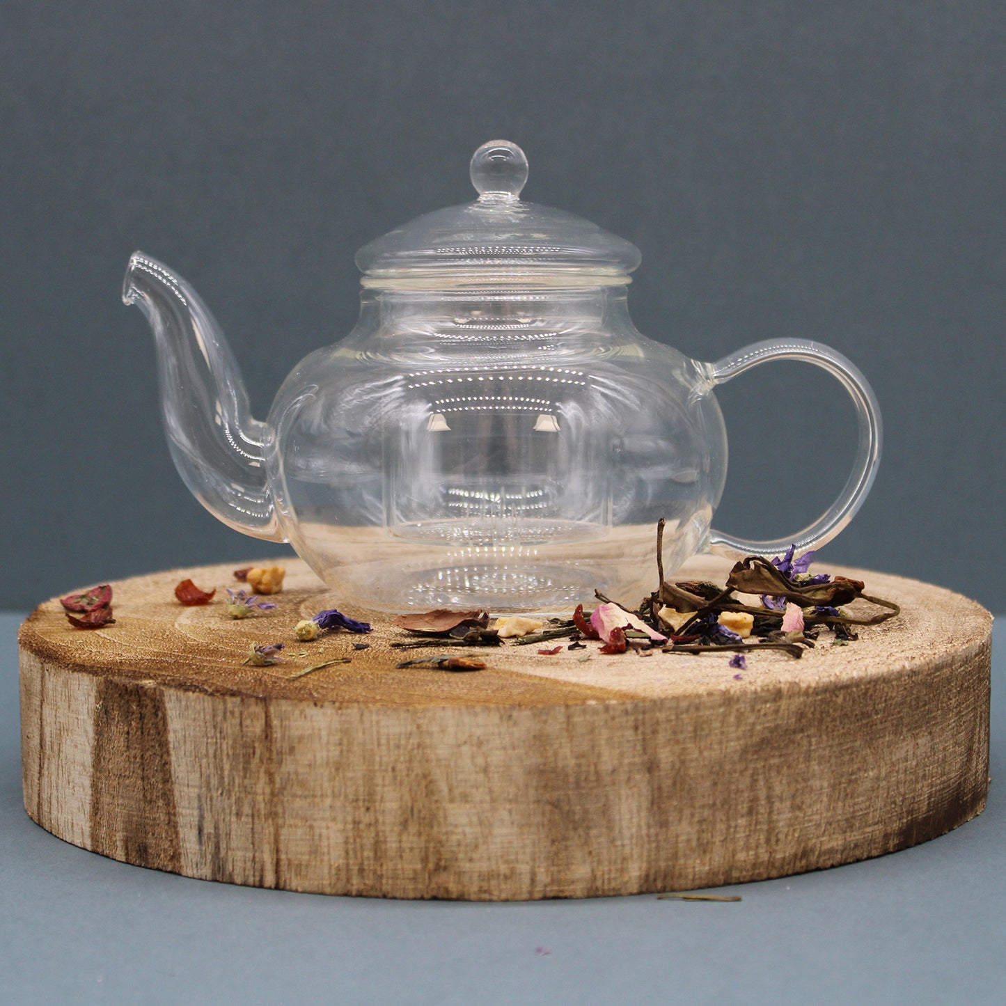 Glass Infuser Teapot - Round Pearl - 800ml - Cosmic Serenity Shop