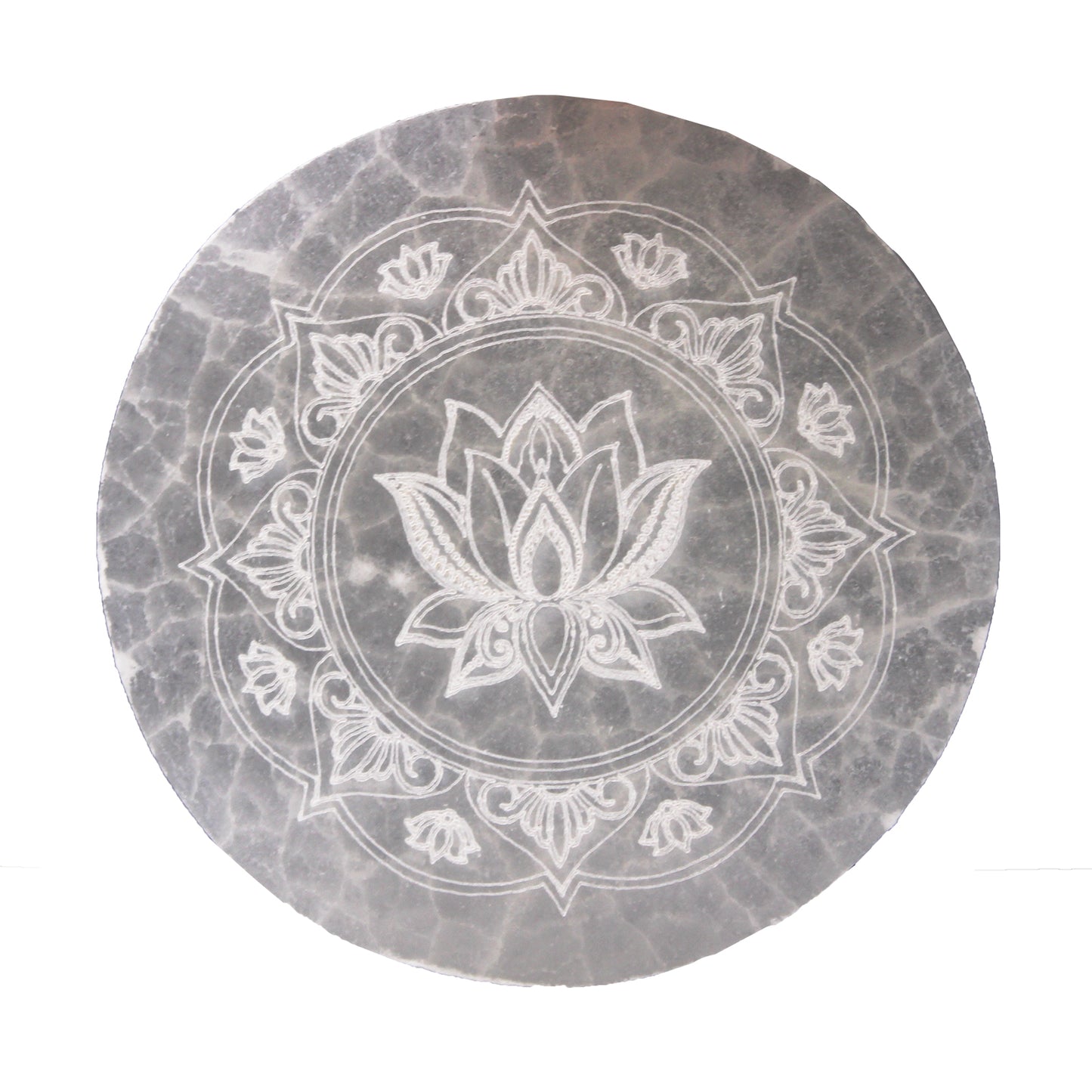 Selenite Charging Plate Medium 10cm -  Lotus Mandala