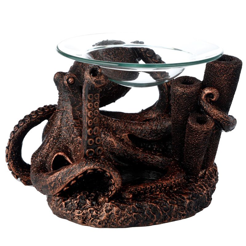 Octopus Wax and Oil Burner with Glass Dish