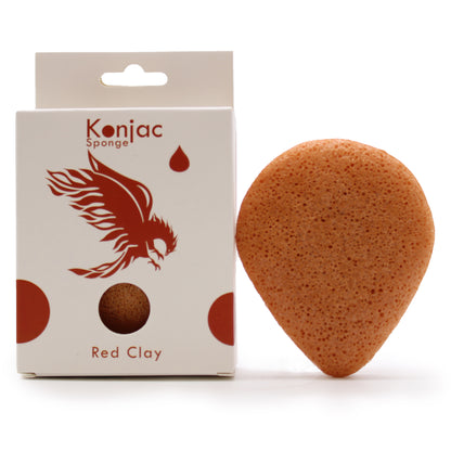 Teardrop Konjac Sponge - Red Clay - Rejuvenating - CosmicSerenityShop.com