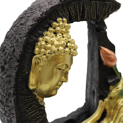 Golden Buddha & Lotus Tabletop Water Fountain, Cosmic Serenity Shop