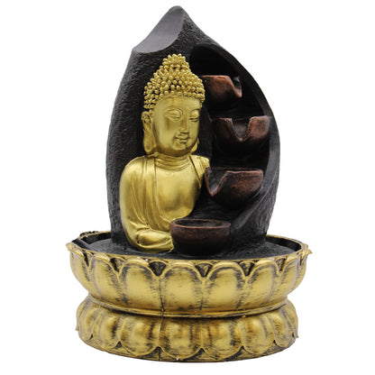 Golden Buddha & Pouring Pots Tabletop Water Fountian