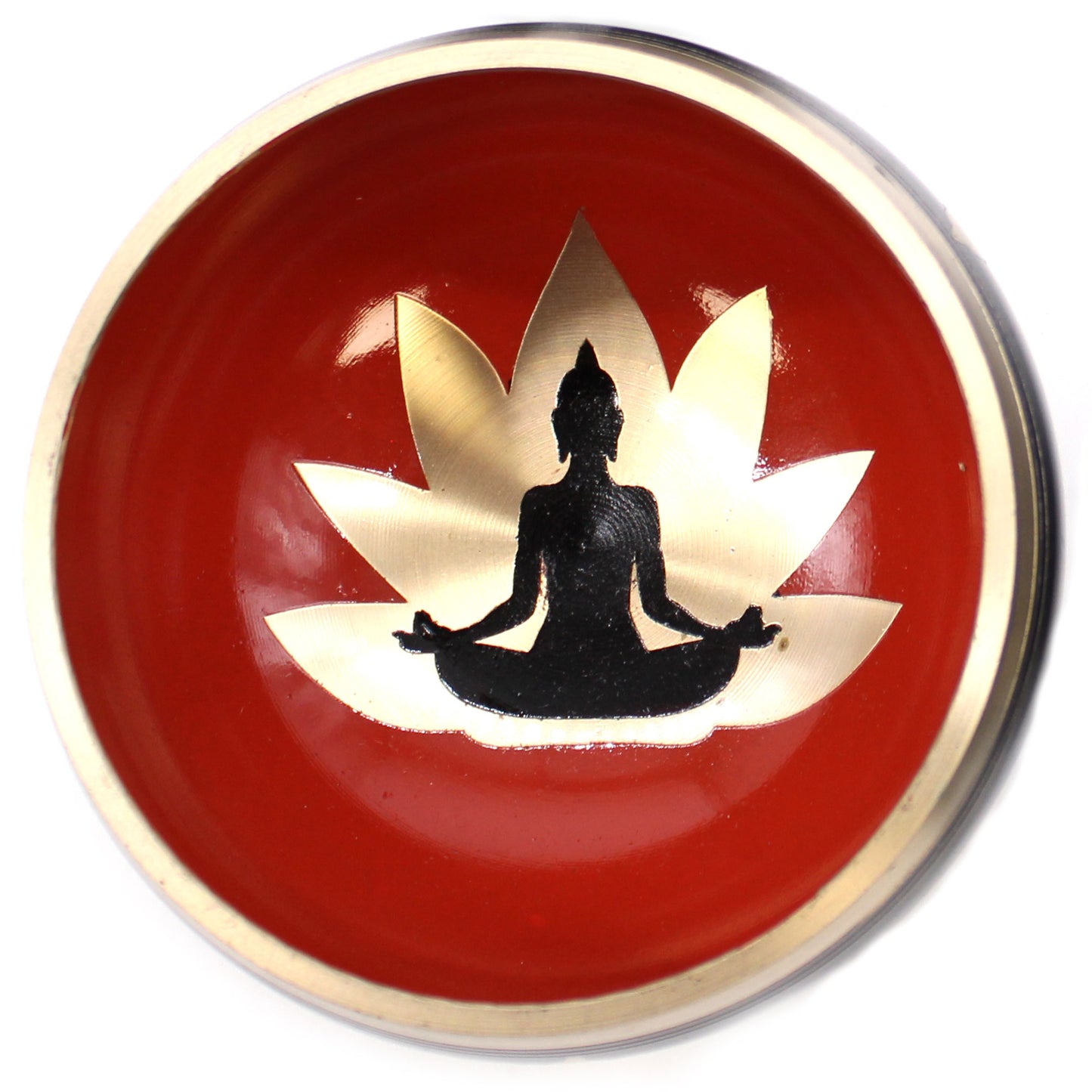 Buddha Singing Bowl Set- Black & Orange 10.7cm