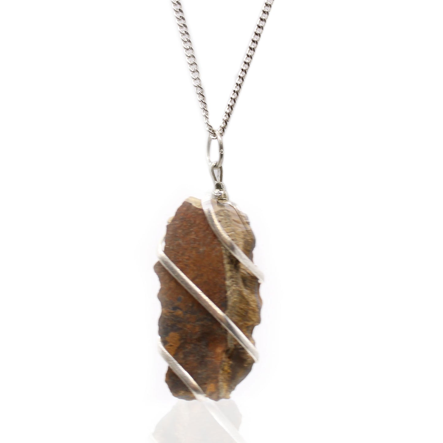 Wrapped Gemstone Necklace - Rough Tiger Eye