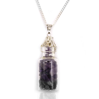 Bottled Gemstones Necklace - Amethyst - Cosmic Serenity Shop