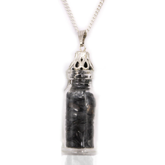 Bottled Gemstones Necklace - Black Onyx - Cosmic Serenity Shop