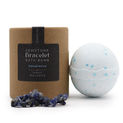 Sodalite Gemstone Bracelet Bath Bomb - Sandalwood