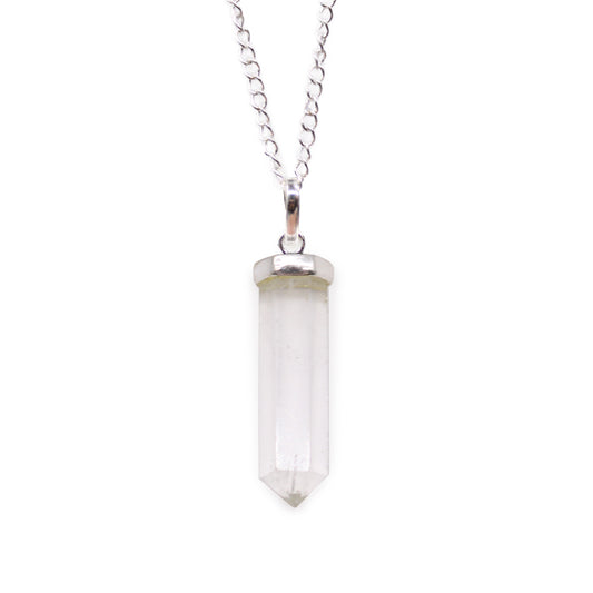 Indian Gemstone Classic Point Pendant - Rock Quartz