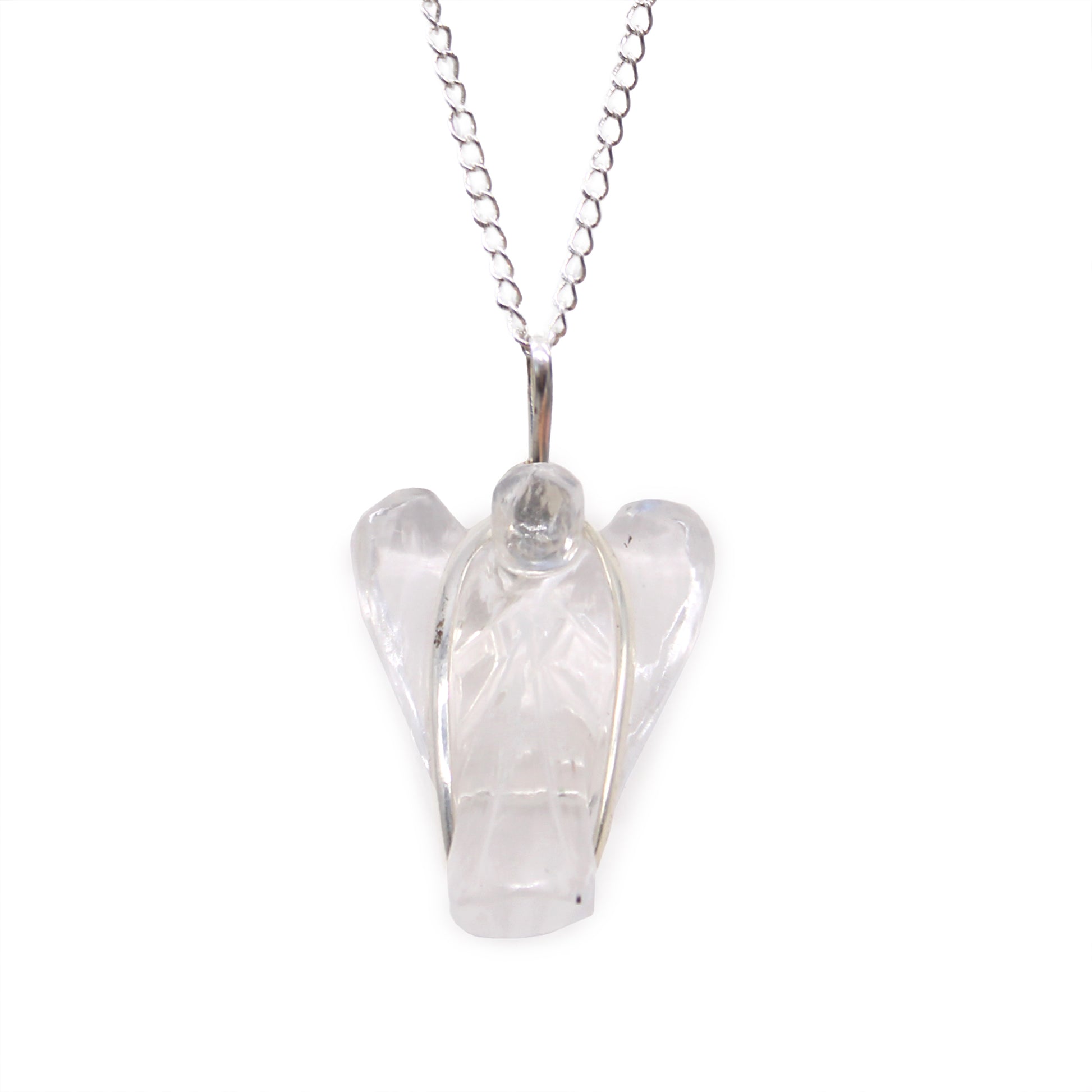 Indian Gemstone Guardian Angel Pendant - Rock Quartz