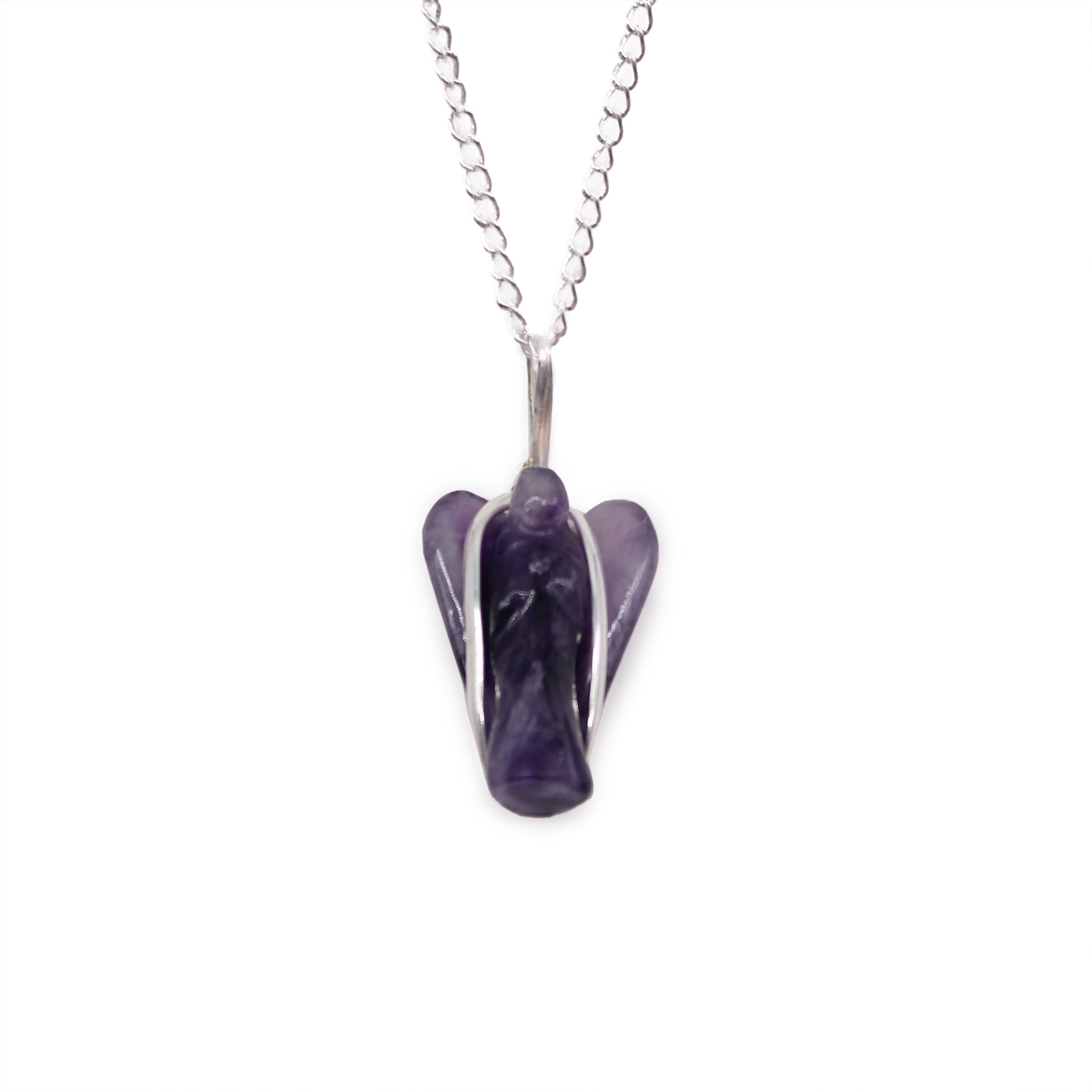 Indian Gemstone Guardian Angel Pendant - Amethyst