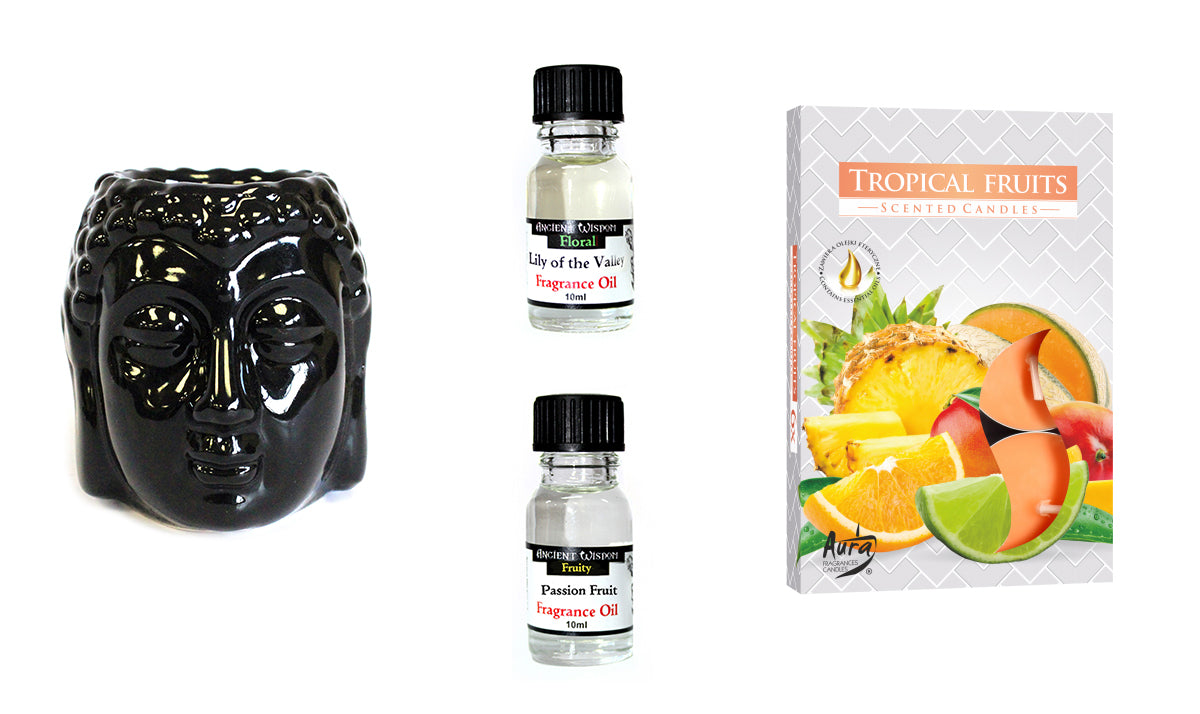 Buddha Oil Burner and Fragrance Oils Kit