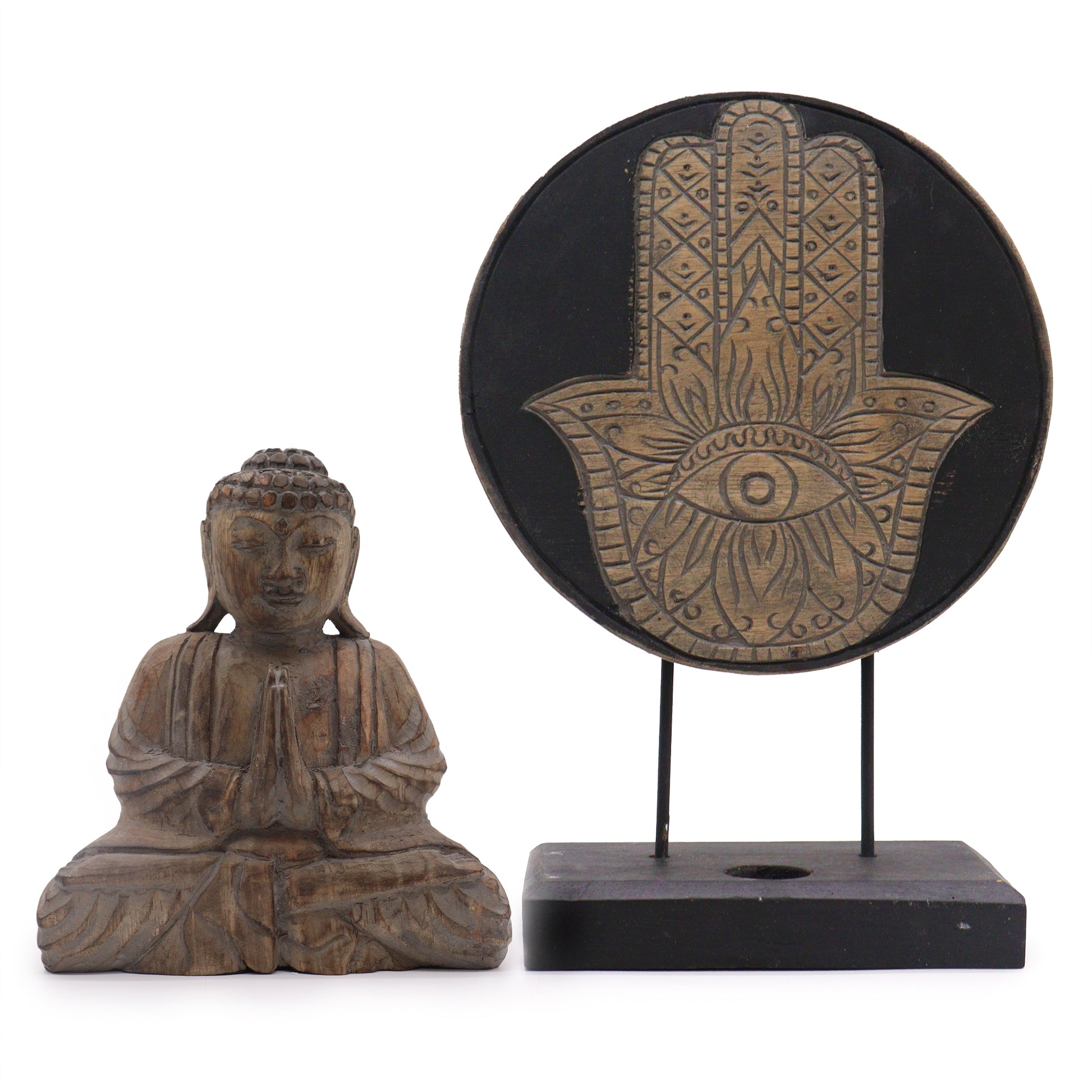 Buddha Feng Shui Set - Hamsa - Grey - Cosmic Serenity Shop