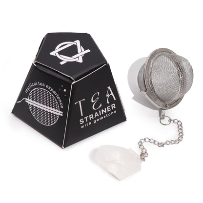 Raw Crystal Gemstone Tea Strainer - Rock Quartz - Cosmic Serenity Shop