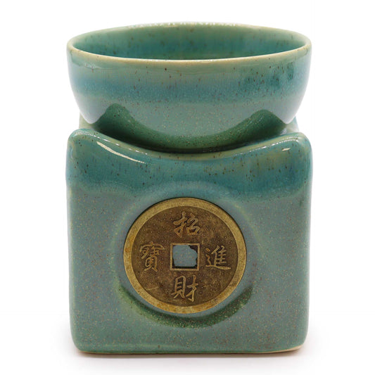 Lucky Coin Large Oil Burner - Jade - Cosmic Serenity Shop