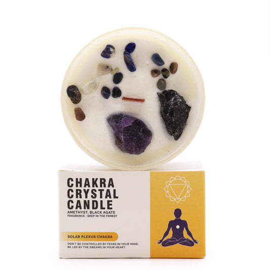 Chakra Crystal Candle - Solar Plexus Chakra, Cosmic Serenity Shop