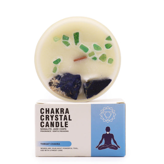 Chakra Crystal Candle - Throat Chakra, Cosmic Serenity Shop