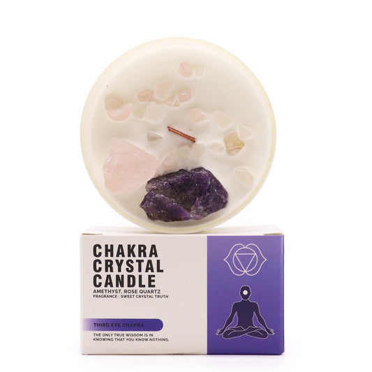 Chakra Crystal Candle - Third Eye Chakra, Cosmic Serenity Shop
