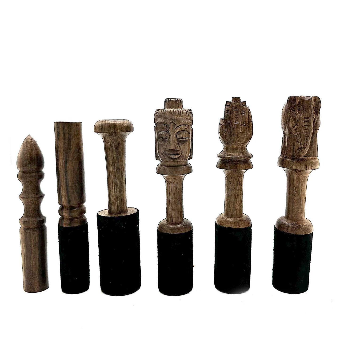 Wooden Stick - 14cm  - Elephant Carving