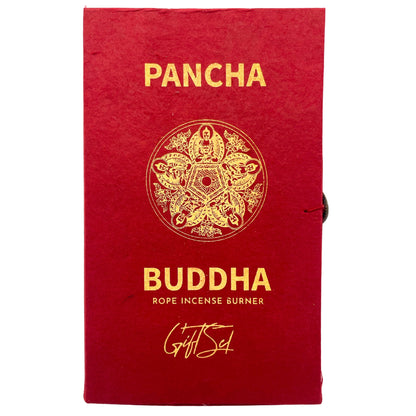 Rope Incense and Silver Plated Holder Set - Pancha Buddha