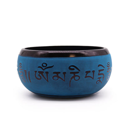 Earth Powder Singing Bowl - Blue Mantra Five Buddha - 16cm - Cosmic Serenity Shop