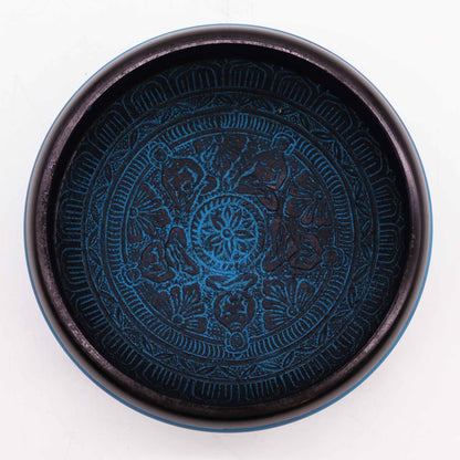 Earth Powder Singing Bowl - Blue Mantra Five Buddha - 16cm - Cosmic Serenity Shop