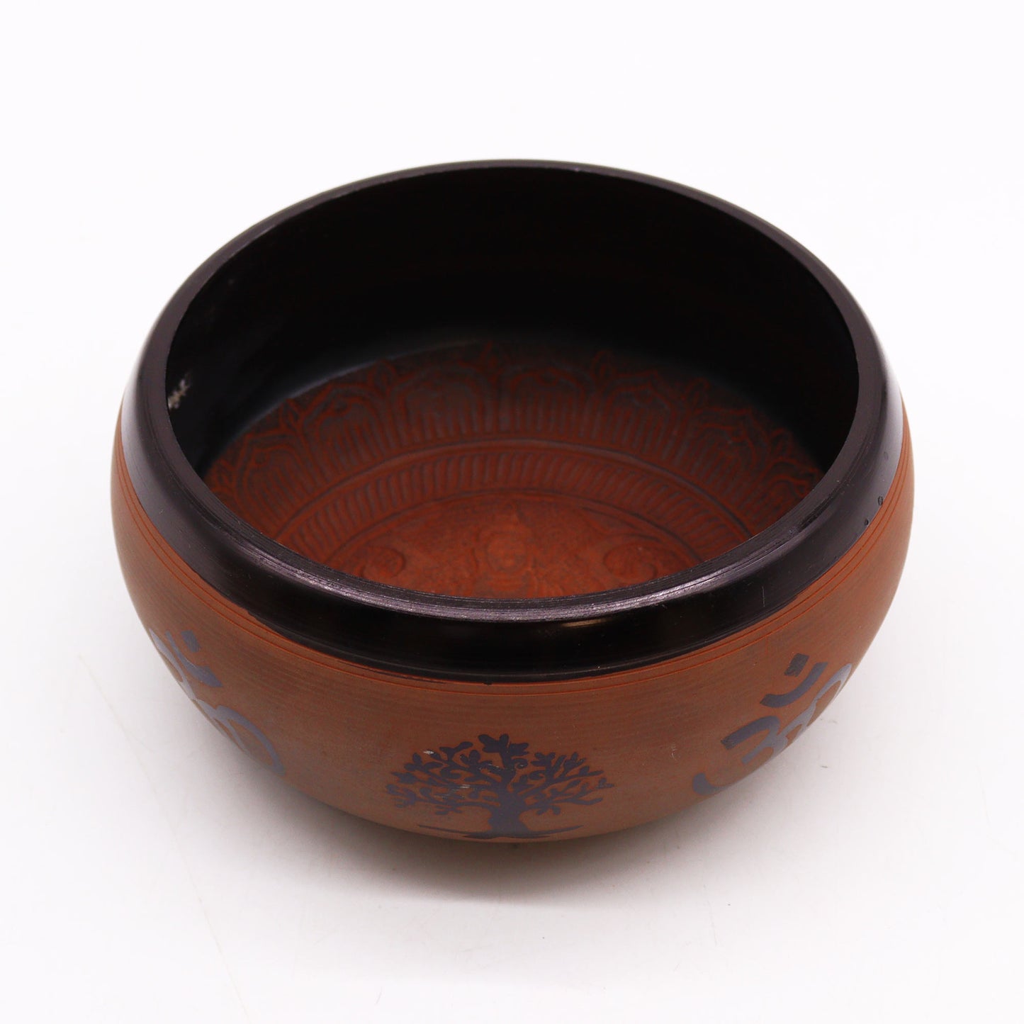 Earth Powder Singing Bowl - Clay Om  Buddha - 16cm - Cosmic Serenity Shop