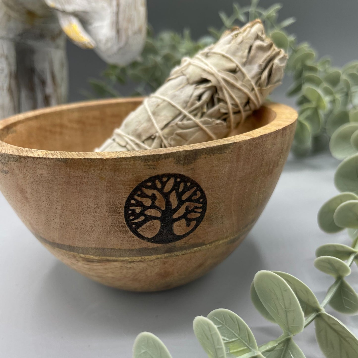 Wooden Smudge and Ritual Offerings Bowl - Tree of Life - Cosmic Serenity Shop