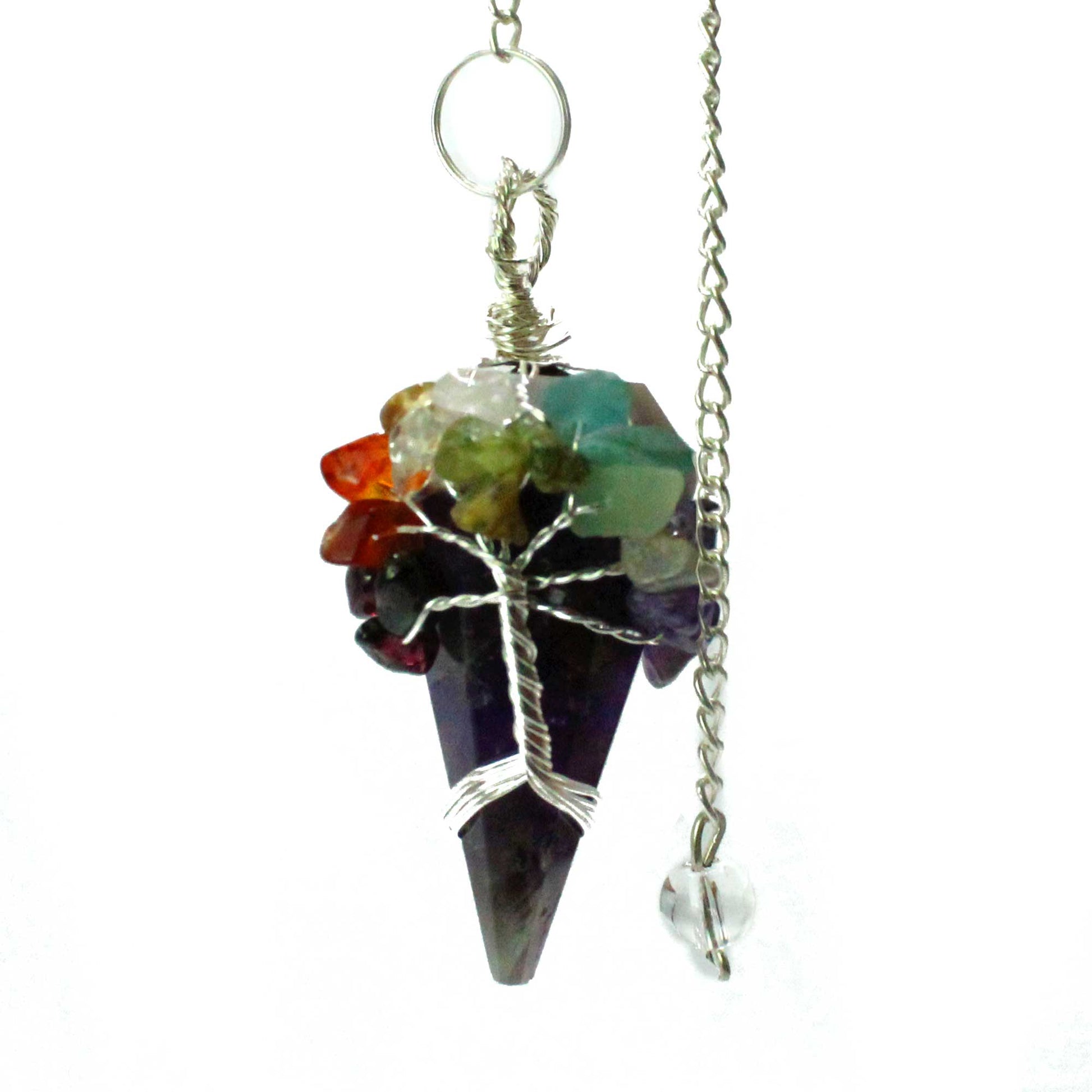 Seven Chakra Gemstone Pendulums - Amethyst