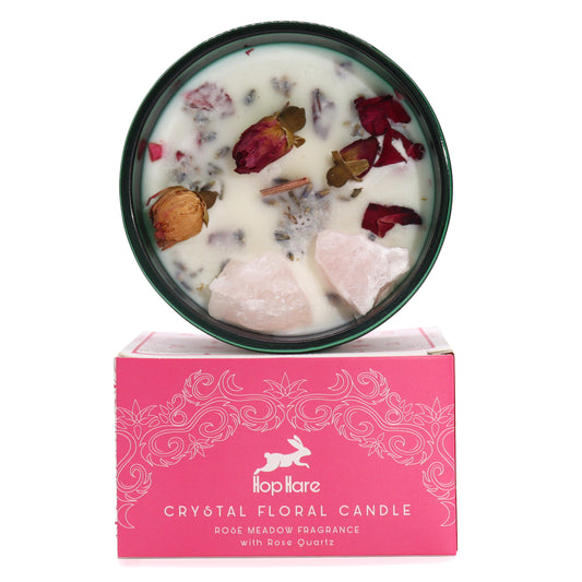 Hop Hare Crystal Magic Flower Candle - The Lovers - Cosmic Serenity Shop