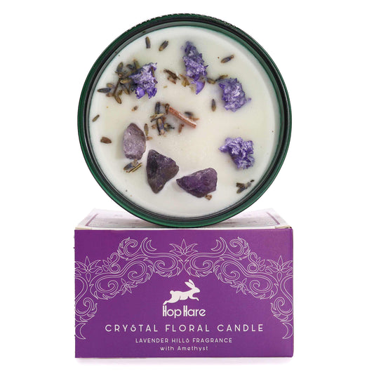 Hop Hare Crystal Magic Flower Candle - The Moon - Cosmic Serenity Shop