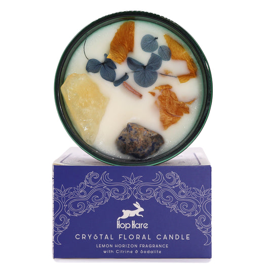 Hop Hare Crystal Magic Flower Candle - The Sun - Cosmic Serenity Shop