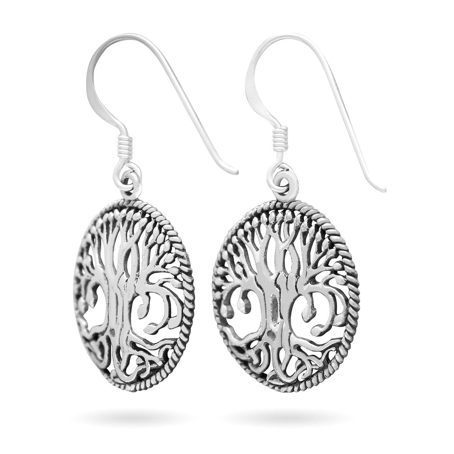 925 Sterling Silver Yggdrasil Norse Tree of Life Viking Jewelry Earrings - Cosmic Serenity Shop