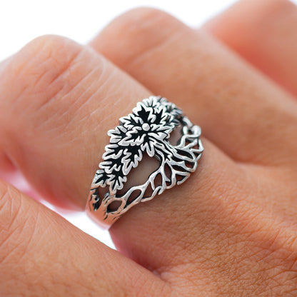 925 Sterling Silver Viking Yggdrasil Unisex Ring - Cosmic Serenity Shop