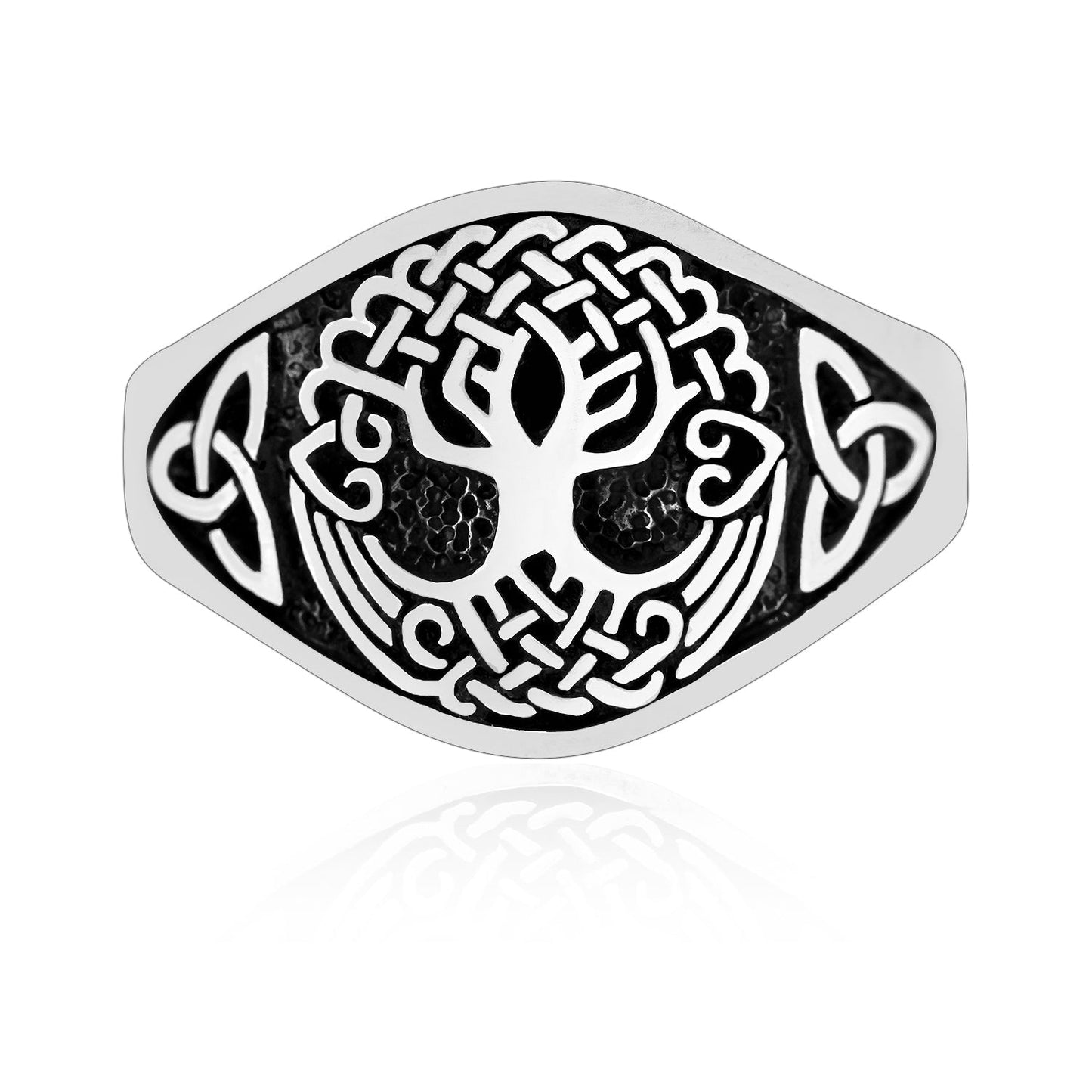 925 Sterling Silver Yggdrasil with Triquetra Pagan Ring - Cosmic Serenity Shop