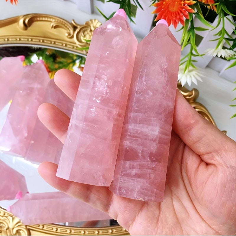 Rose Quartz Natural Healing Crystal Tower - Cosmic Serenity Shop