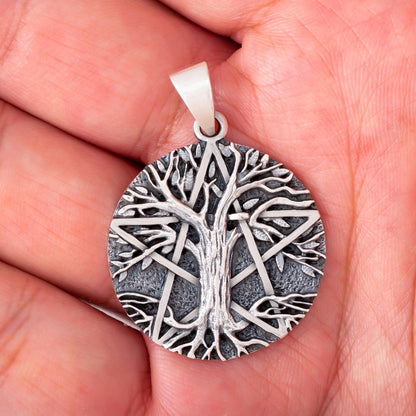 925 Sterling Silver Tree of Life Neo-Pagan Pendant - Cosmic Serenity Shop