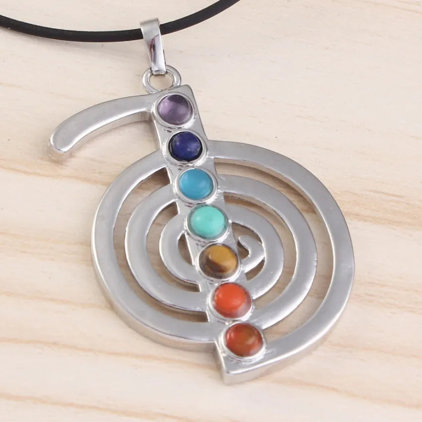 7 Chakra Reiki Stone Beads Pendant - Cosmic Serenity Shop