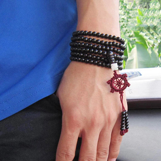Black Sandalwood Tibetan Buddhist Prayer Beads Mala - Cosmic Serenity Shop