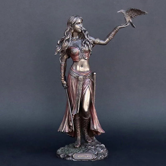 Morrigan The Celtic Goddess of Battle with Crow & Sword - Cosmic Serenity Shop