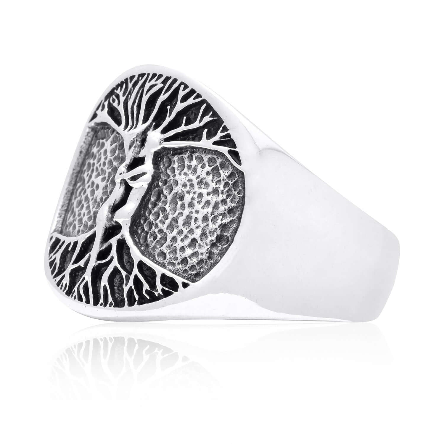 925 Sterling Silver Nude Lovers Embracing Tree of Life Ring - Cosmic Serenity Shop