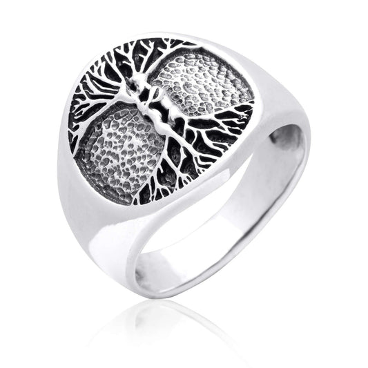925 Sterling Silver Nude Lovers Embracing Tree of Life Ring - Cosmic Serenity Shop