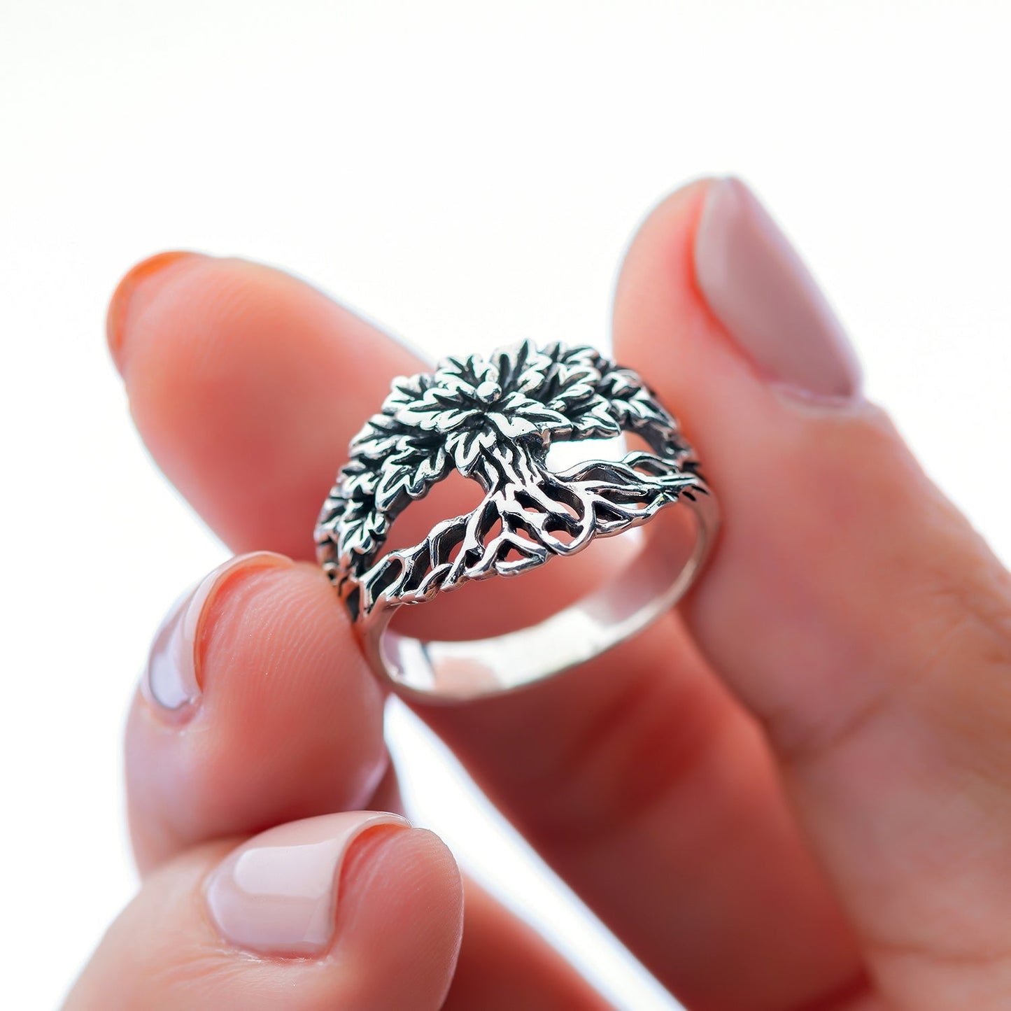 925 Sterling Silver Viking Yggdrasil Unisex Ring - Cosmic Serenity Shop